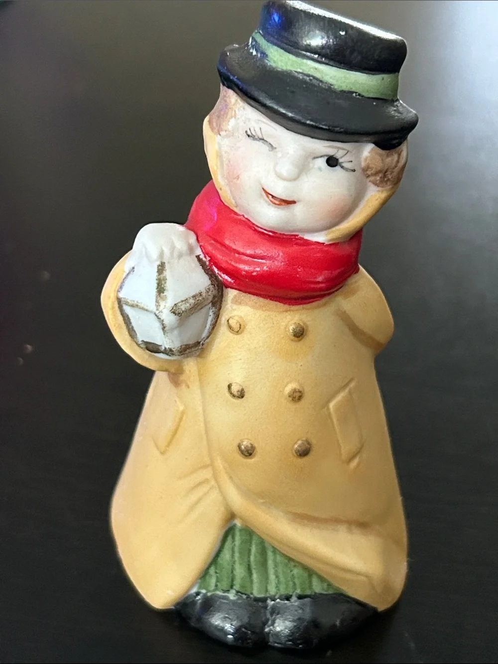 JASCO Hand-Painted Caroler Figurine with Red Scarf